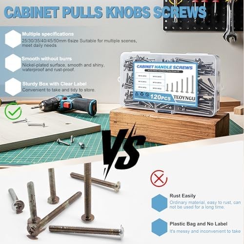 M4 Machine Screws for Cabinet Pulls Handles