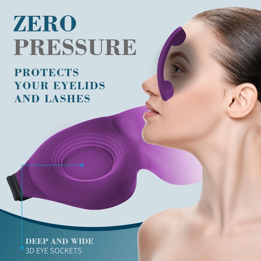 ZGGCD 3D Sleep Mask for Side Sleeper Light Blocking Sleeping Eye Mask for Wom...