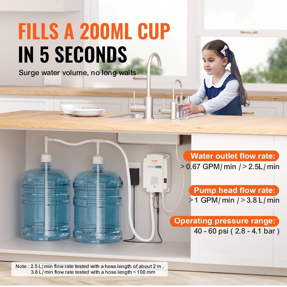 Bottled Water Dispenser Pump System 2x5 Gallon Dispensing System Automatic