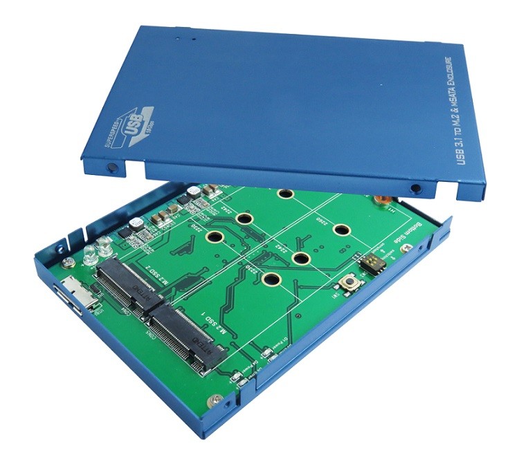 USB 3.1 Micro B to M.2 B Key X2 Raid Card
