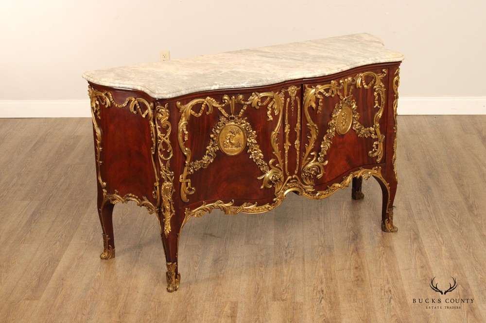 Herraiz French Regence Style Marble Commode