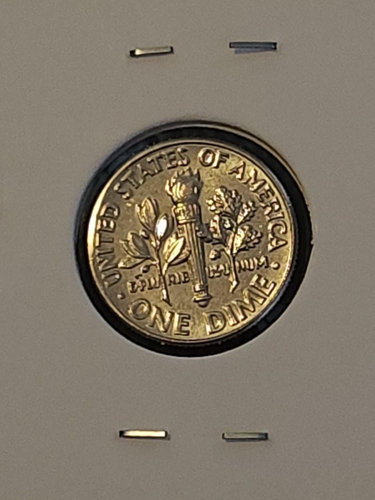 2017 D Roosevelt Dime. BU = Brilliant Uncirculated.