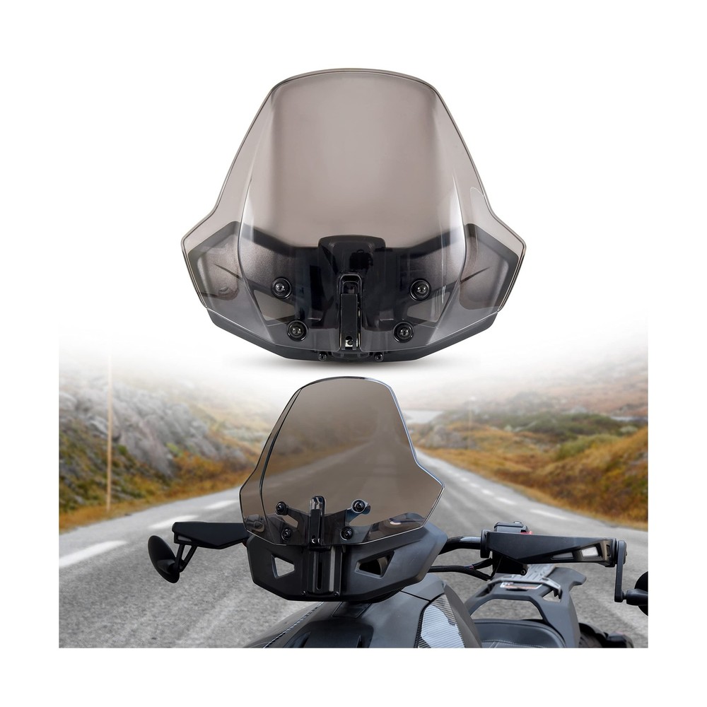 Adjustable Front Dark Tinted Windshield for Can Am Ryker, KATIMOTO Tinted Cle...