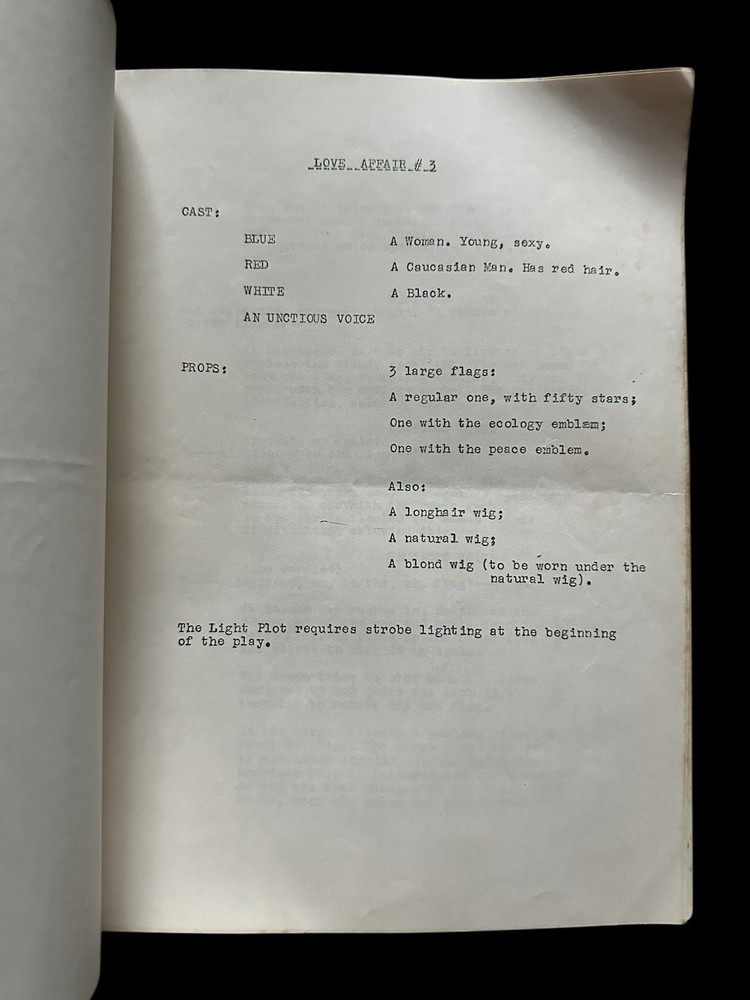Sheldon Stark Love Affair #1–3 Original Typed Miniplay Script Notes green hornet