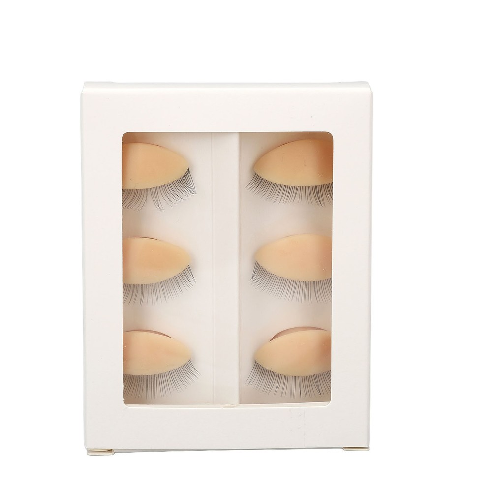 3 Pairs Replacement Eyelids For Mannequin Head Eyelash Extension Practice
