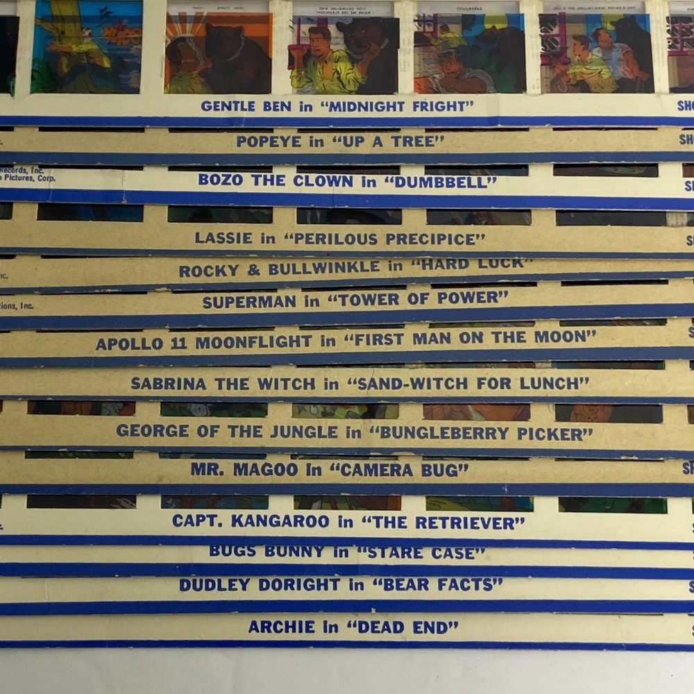 1970 Kenner Projector Slides Multiple Programs Set Of 14 Bold Colors