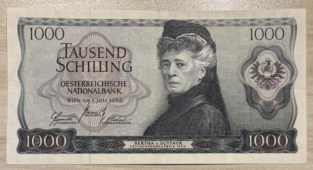 Austria 1000 schilling 1966 p-147 VF+
