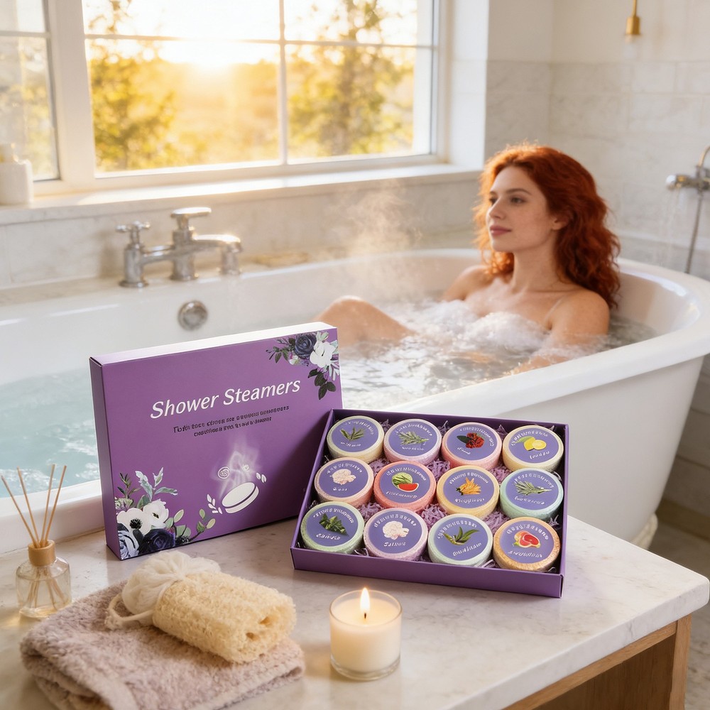 Shower Steamer 12 Pieces Slow-Release Shower Aromatherapy Sheets