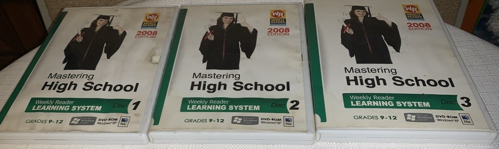 Mastering Middle & High School Weekly Reader Learning 2008 DVD-ROM Lot Discs 1-3