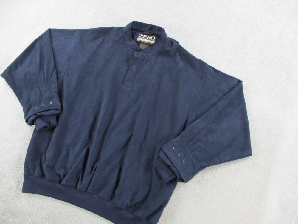 Zero Restriction Jacket Mens Extra Large Blue Pullover Microfiber Golf Pullover