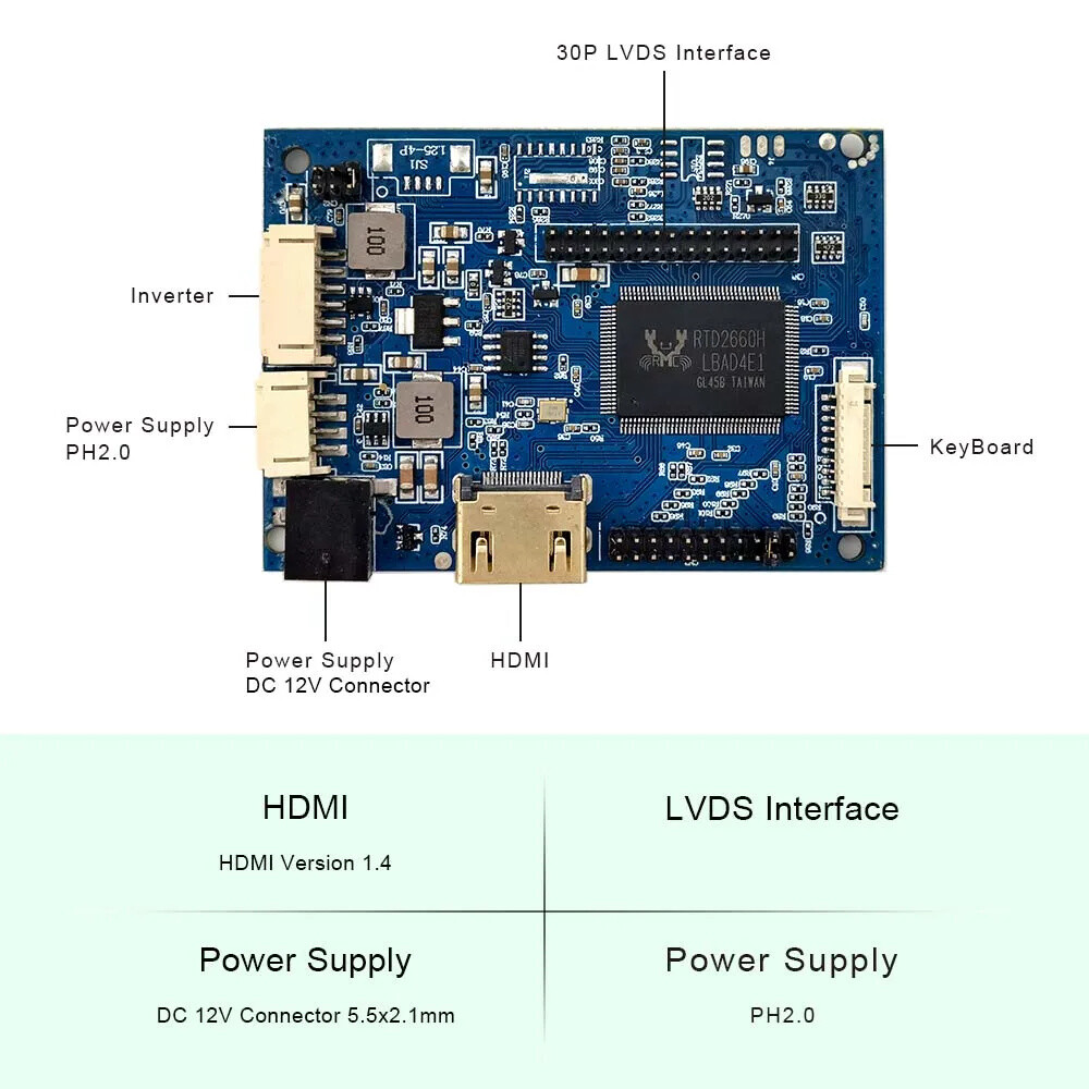 H DMI LCD Controller Board With 9.7 inch LP097X01 1024×768 LCD Panel