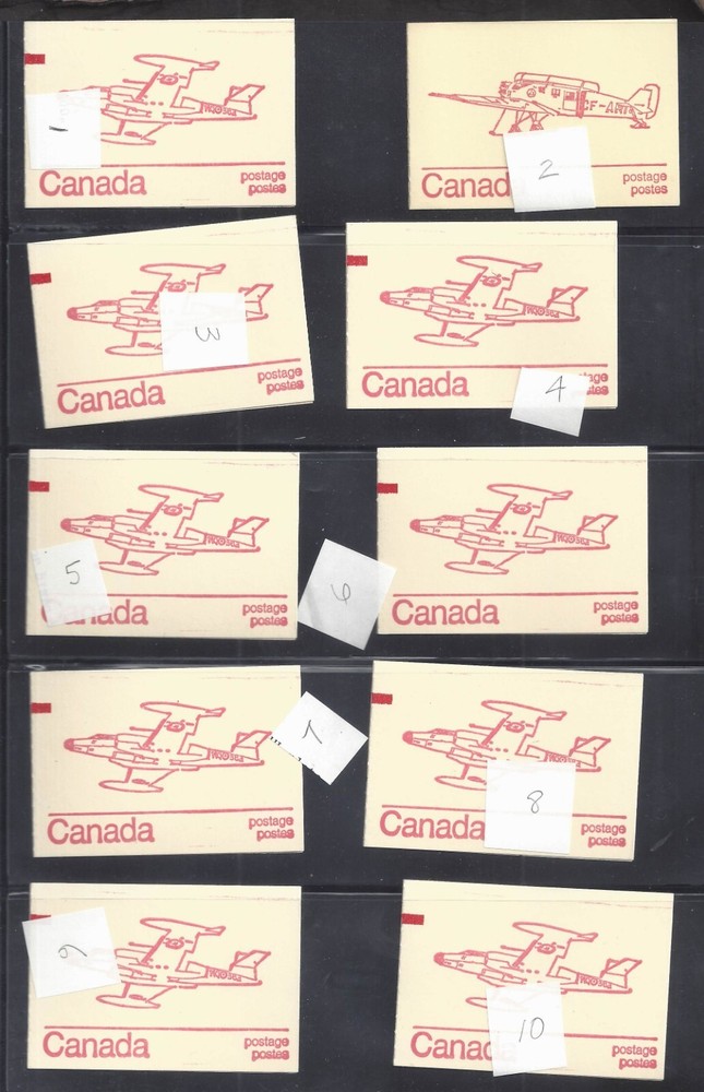 Canada # BOOKLET 74A STUDY GROUP OF PRINT ERRORS 34 DIFFERENT BOOKLETS BS30518