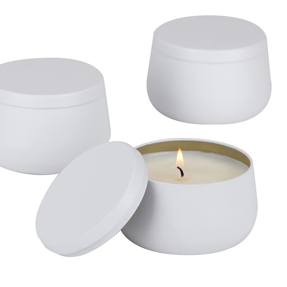 24PCS 8oz White Candle Tins with Lids Bulk Candle Making Jars Empty Containers