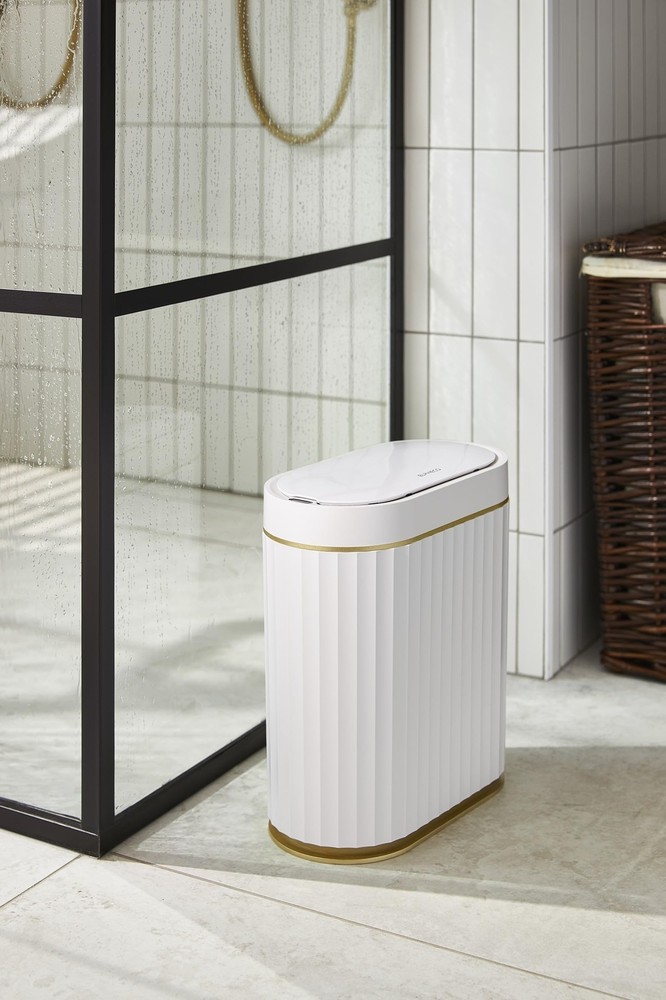 ELPHECO Automatic Motion Sensor Trash Can - 2 Gallon Slimline for Bathroom, B...