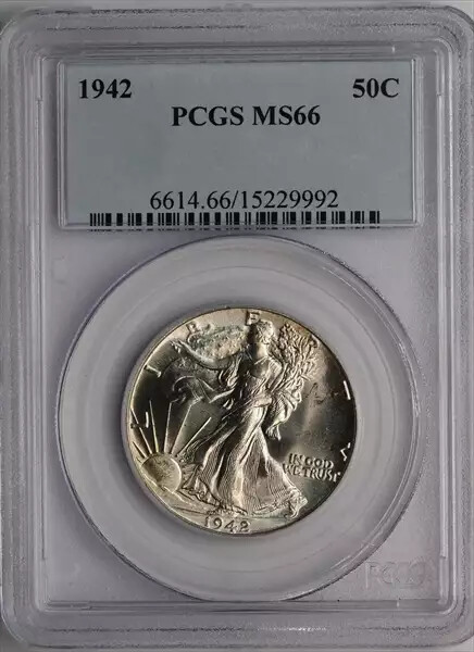 1942 Walking Liberty Half Dollar PCGS MS66