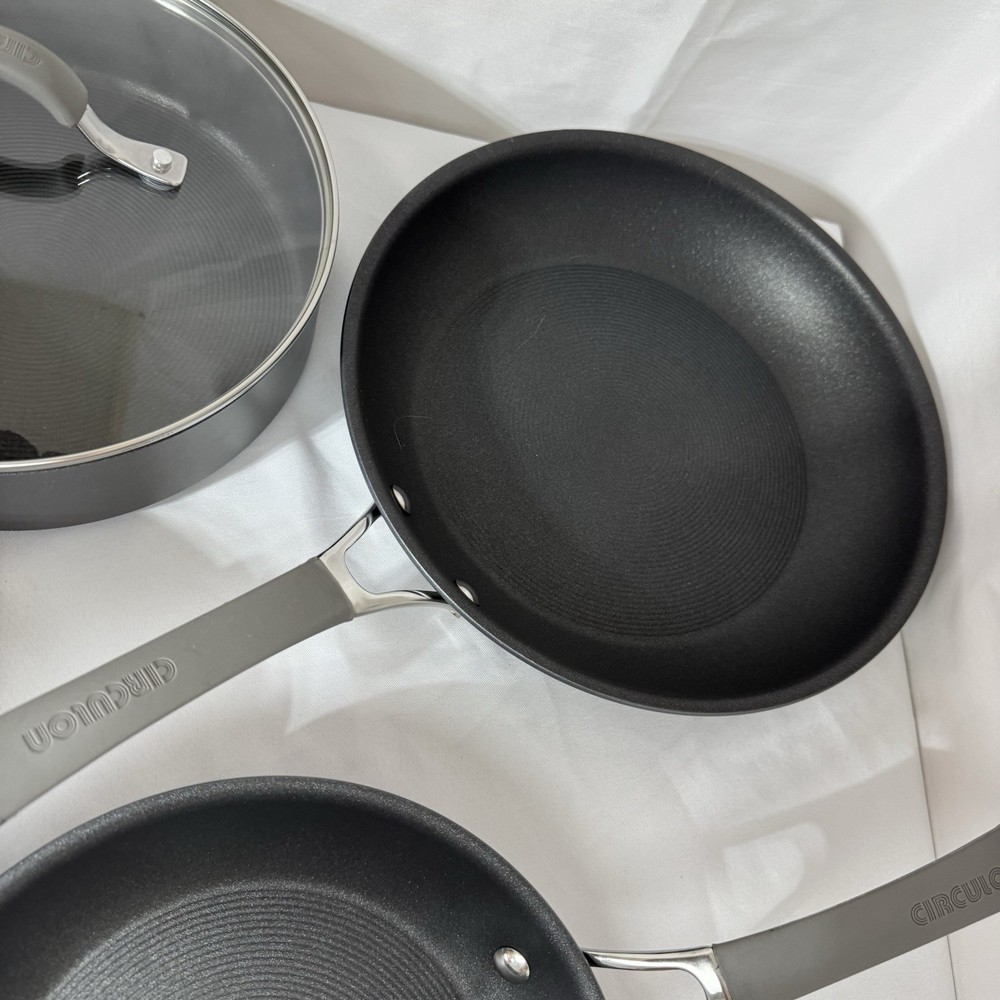 Complete Circulon Elementum 10pc Hard-Anodized Nonstick Cookware Set Silver MINT