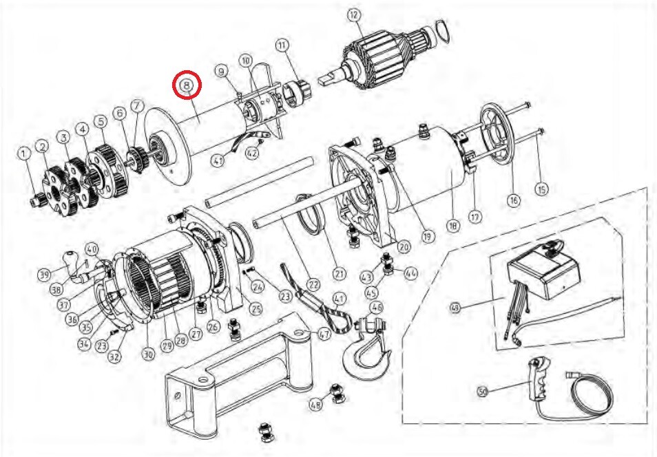 Smittybilt 97281-08 Drum for XRC8 Winch
