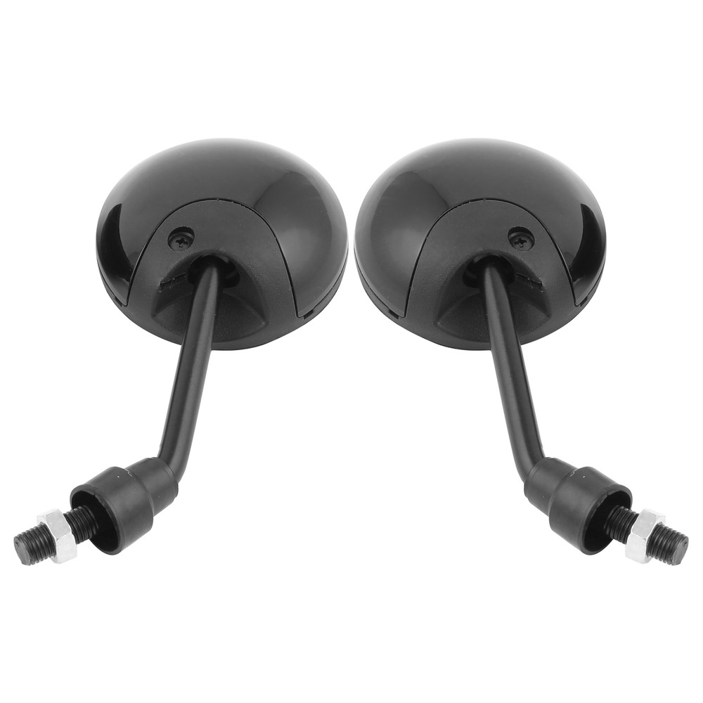 Pair Front 10mm 0.39" Thread Dia Motorcycle Rear View Mirror Round Universal