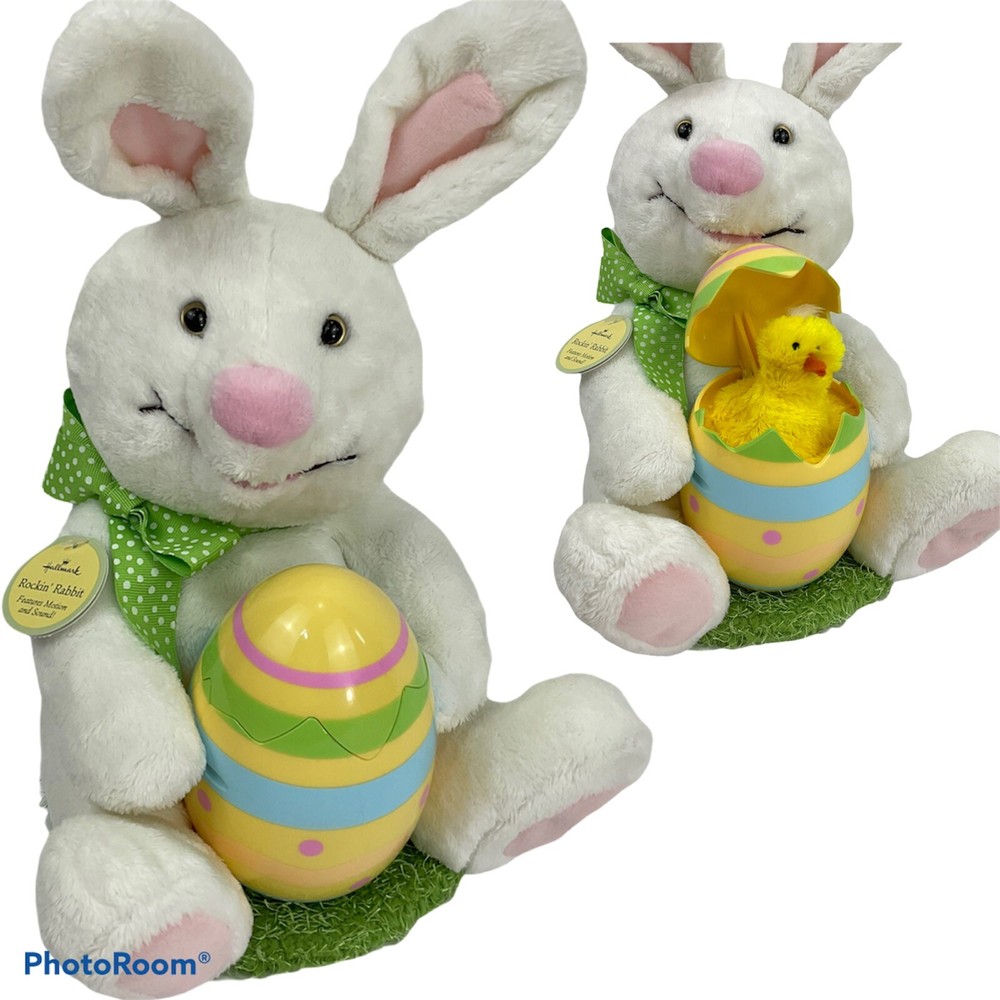 Hallmark Rockin Rabbit Plush Musical Easter Bunny Dancing Egg Chick Plush w tag