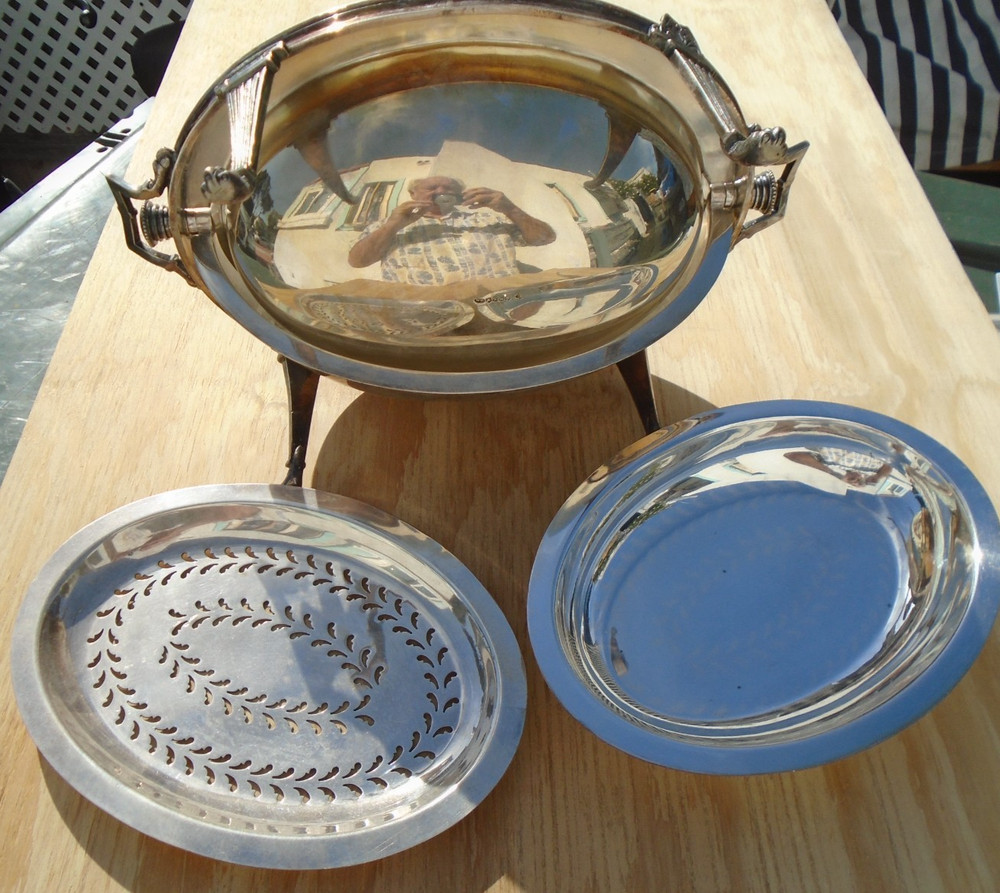 Breakfast Warmer Hallmarked Rolltop England Silverplate