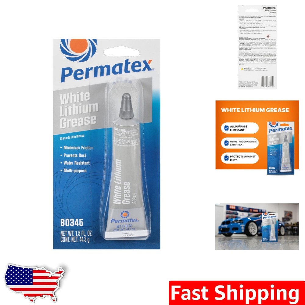 High-Performance White Lithium Grease 1.5 oz. - Prevents Rust & Friction