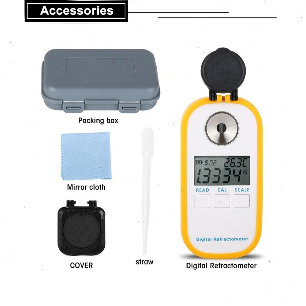 Digital Brix Meter  Honey Sugar Content Tester Refractometer with Accuracy ±0.5℃