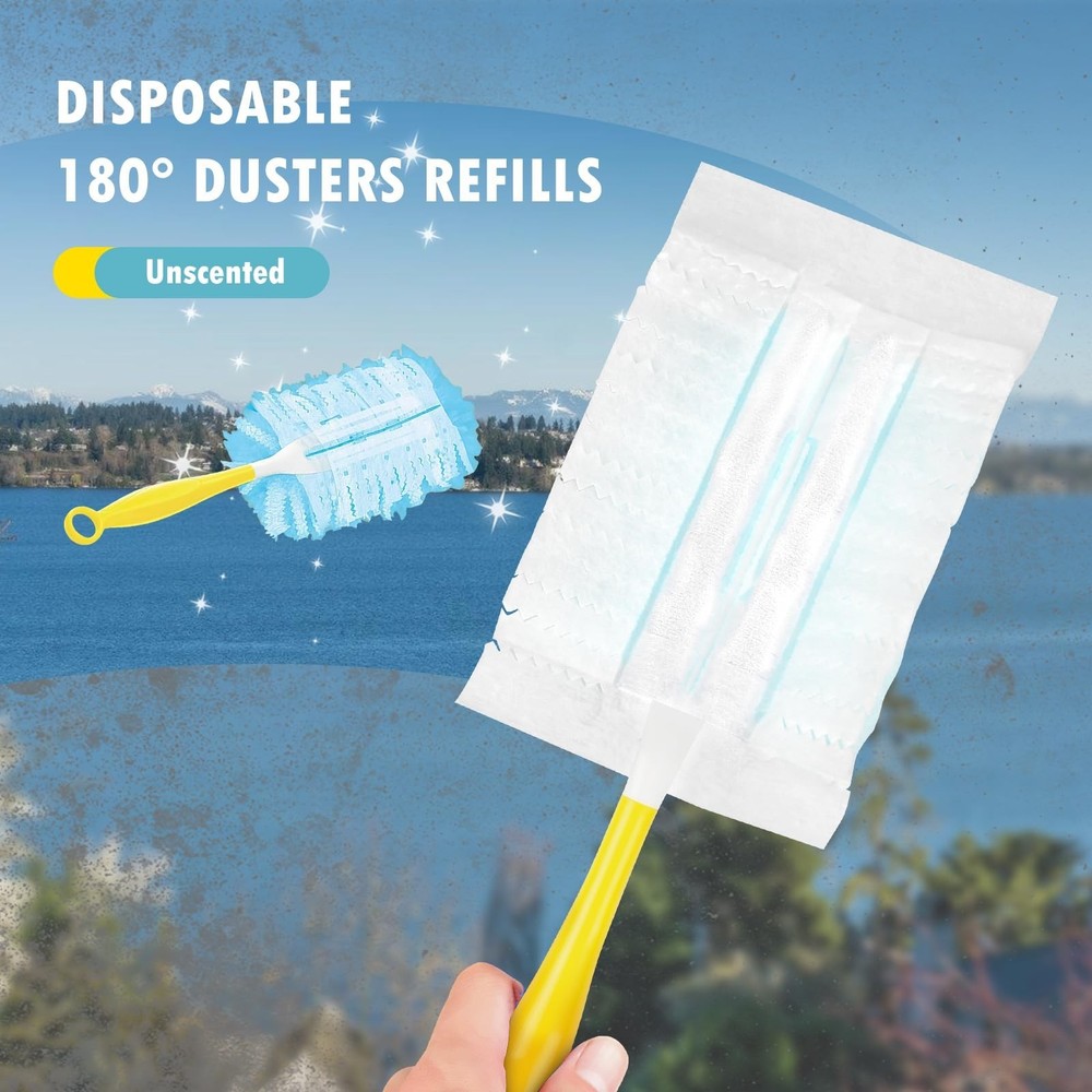 60 Count 180° Duster Refills Compatible with Dusters 180 Handle Dusters, He