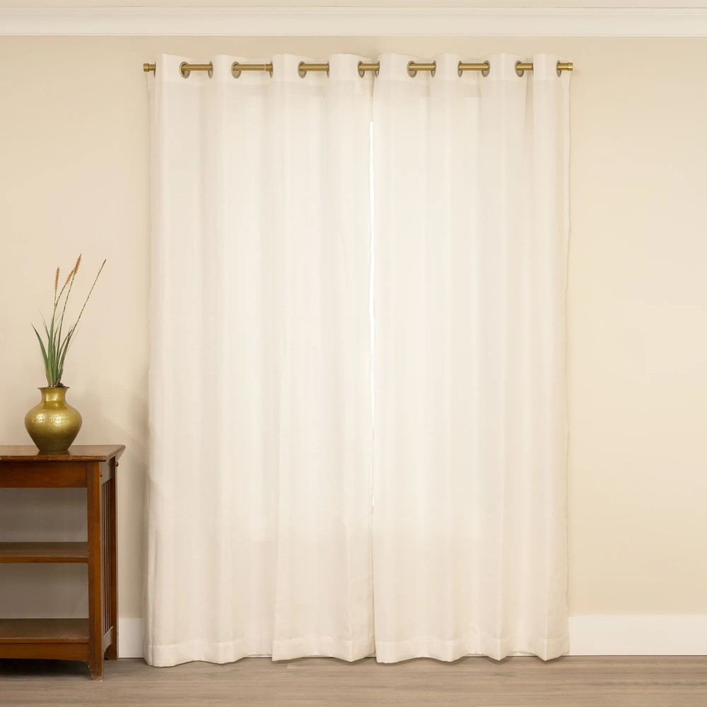 Better Homes & Gardens Plated Brass Cap Adjustable Single Curtain Rod Set