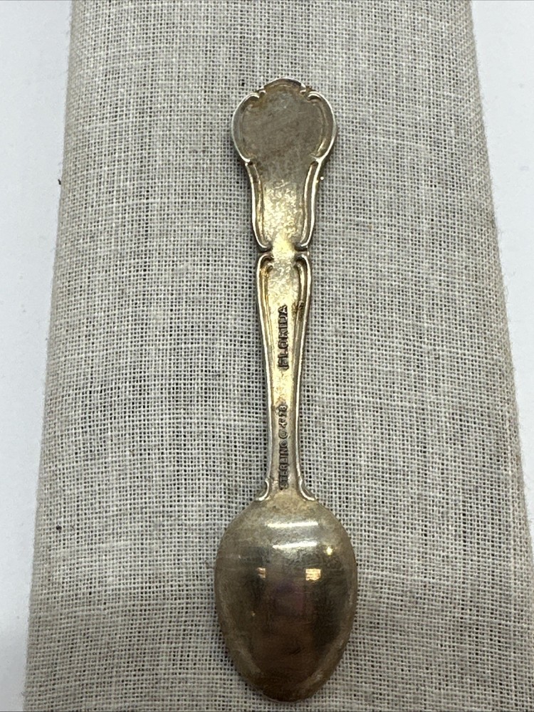 Franklin Mint Sterling Silver State Flower Salt Spoon-Florida