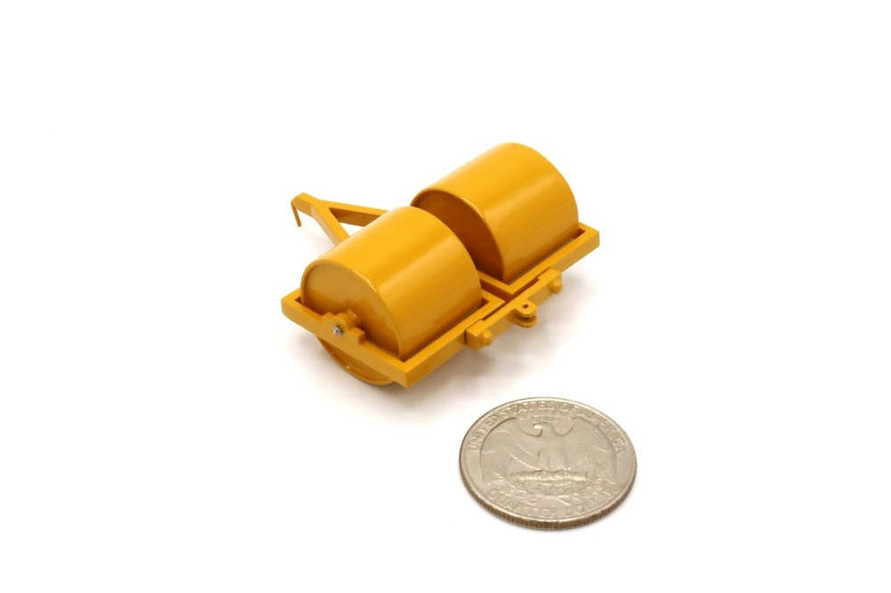 1:64th Scale - Double Sheepsfoot Packer - Smooth Roller - Old Caterpillar Yellow