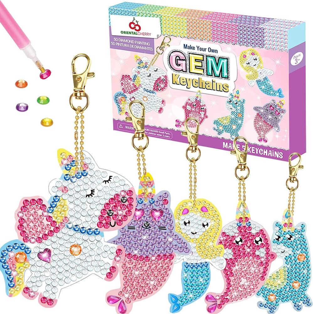 Oriental Cherry Make Your Own Gem Keychains 5 Keychains