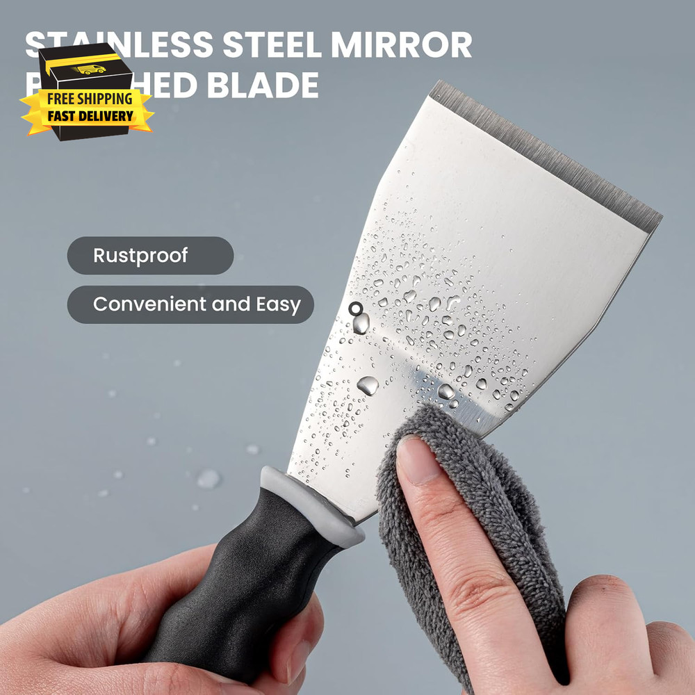 Bent Heavy Duty Scraper, 3" Bent Scraper with Pole Socket Hammer End, Stainless