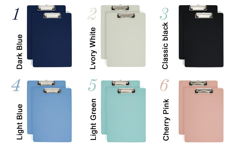 Office Plastic Clipboards, 12Pack Low Profile Assorted Colors Clip Boards Pac...