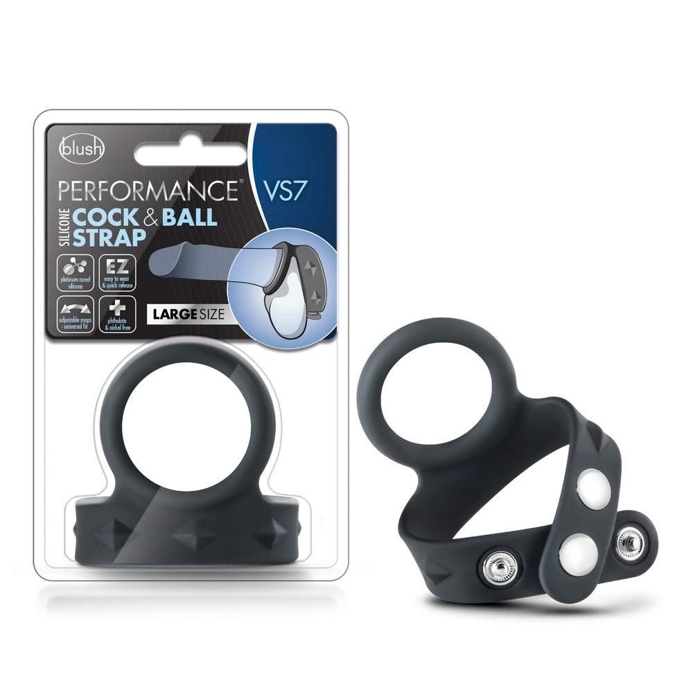 Blush Performance Puria Silicone 3 Button C Ring Ball Strap Penis Enhancement