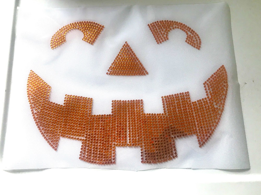 Jack-O-Lantern Rhinestone Hotfix Transfer Iron-on