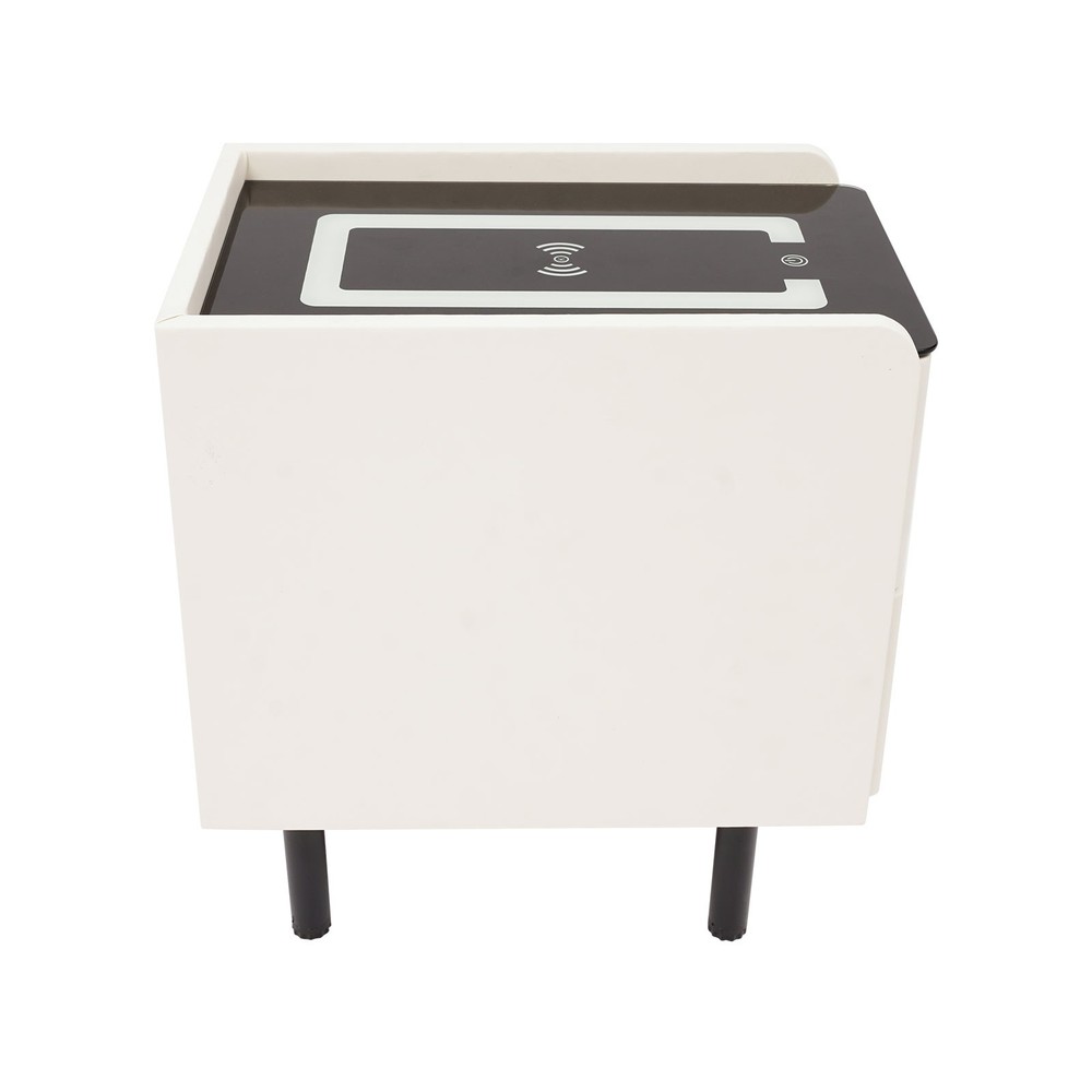 Smart Bedside Table Nightstands with Wireless Charging & LED Light & 2 Drawers