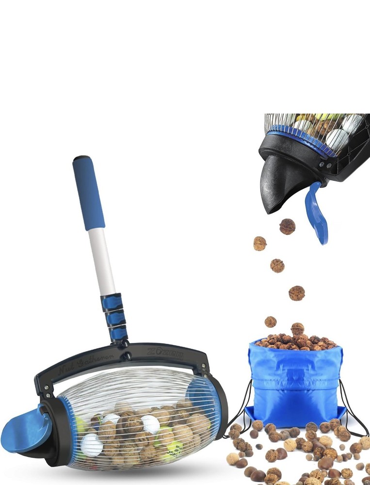 Nut Gatherer for Objects Sized 3/4'' to 2'' (Most Common Nuts, & Golf Balls)