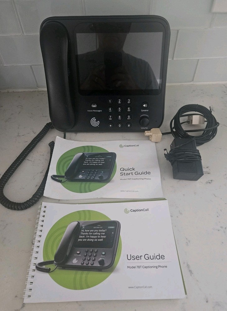 Caption Call Phone 78T Black Hearing Impaired Touch Screen Ethernet - Tested!