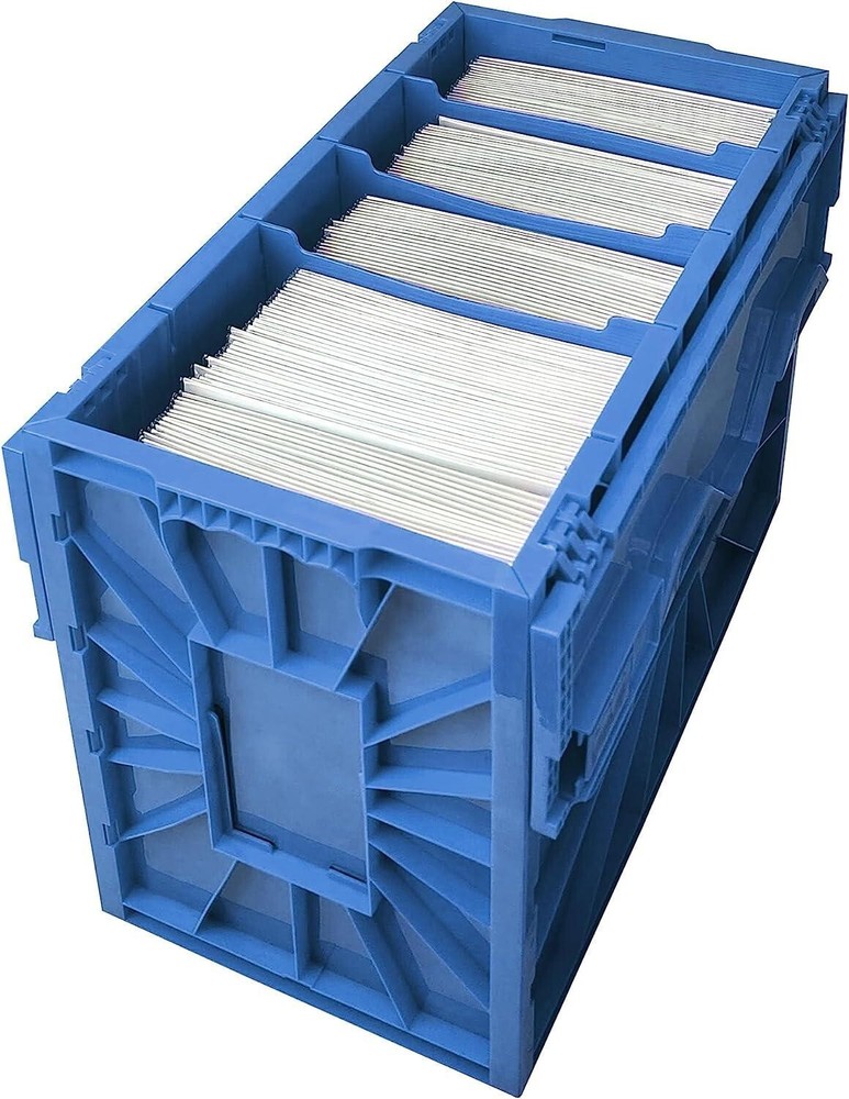 X2 BCW Comic Book Storage Bins Heavy Duty Plastic Boxes Stackable Hold 150 Blue