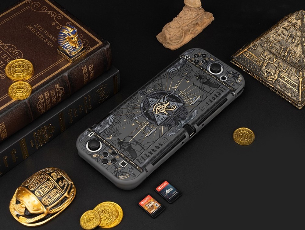 GeekShare Nintendo Switch OLED Protective Case Black PC Hard Shell Black Cover