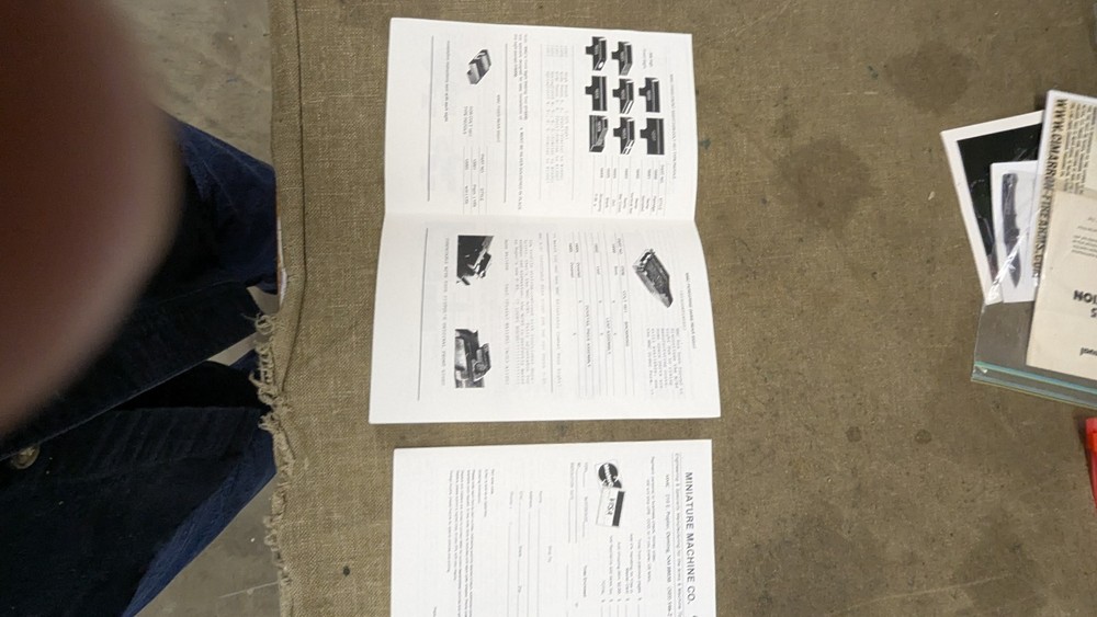 Instruction Manual, MMC, Miniature Machine Co Catalog