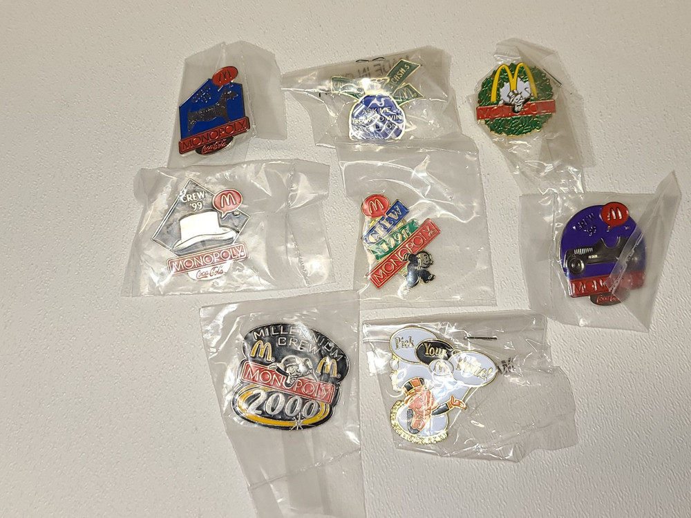 McDonald's 8 Monopoly Crew Label Pins