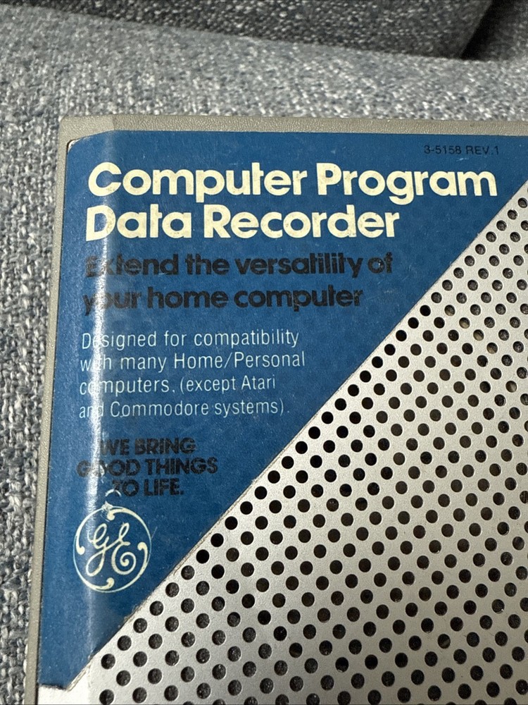GE Computer Program Data Recorder Cassette Tape Player Untested Parts Read!