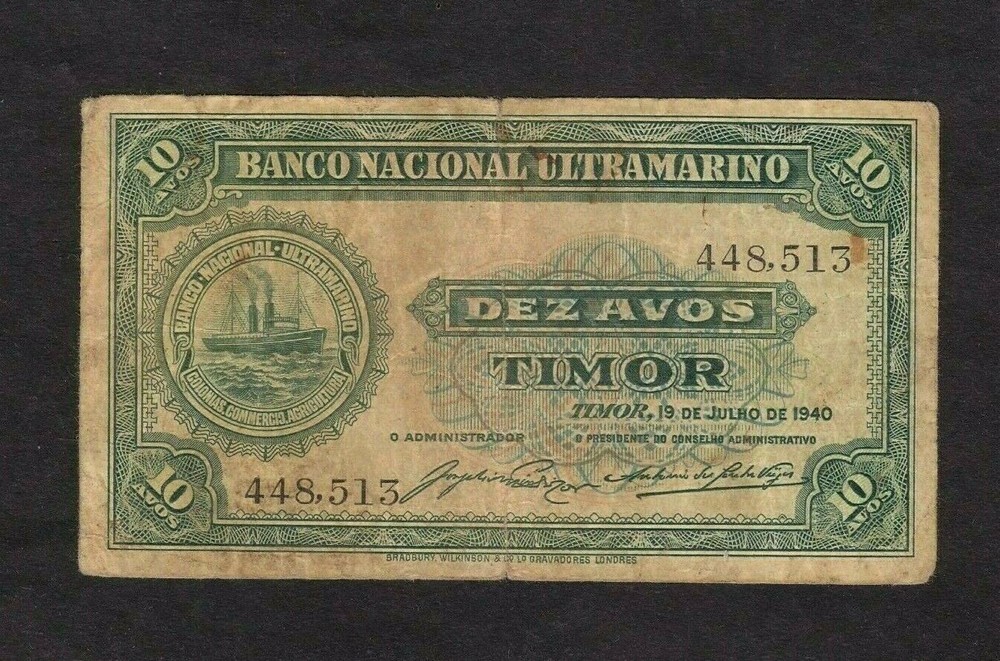 Timor 10 avos 1940 P-13 VG