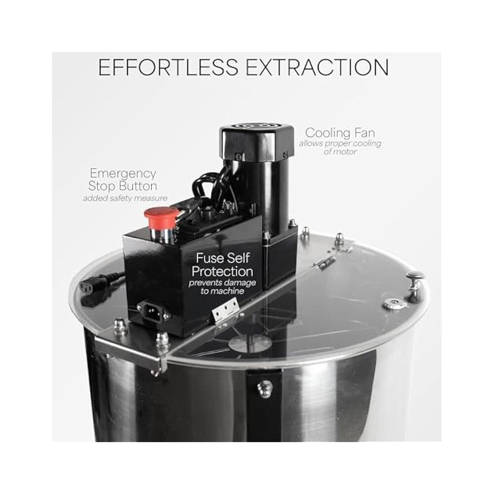 Electric Honey Extractor 8 Frame, Stainless Steel Drum, Easy Processing