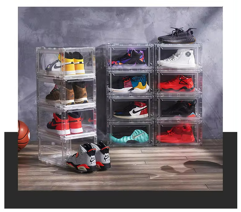 Transparent Magnetic Shoe Acrylic Storage Boxes Clear Organizer Modern Box