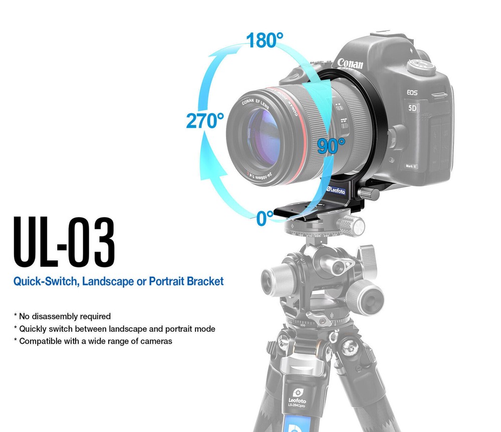 Leofoto UL-03 Rotating Bracket Silver | ARCA