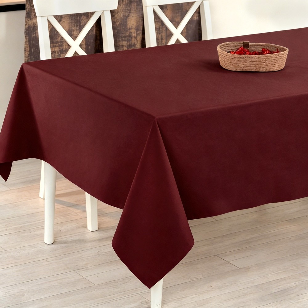 160x250cm Rectangle Tablecloth, Thickened Polyester Table Cloth Wine Red