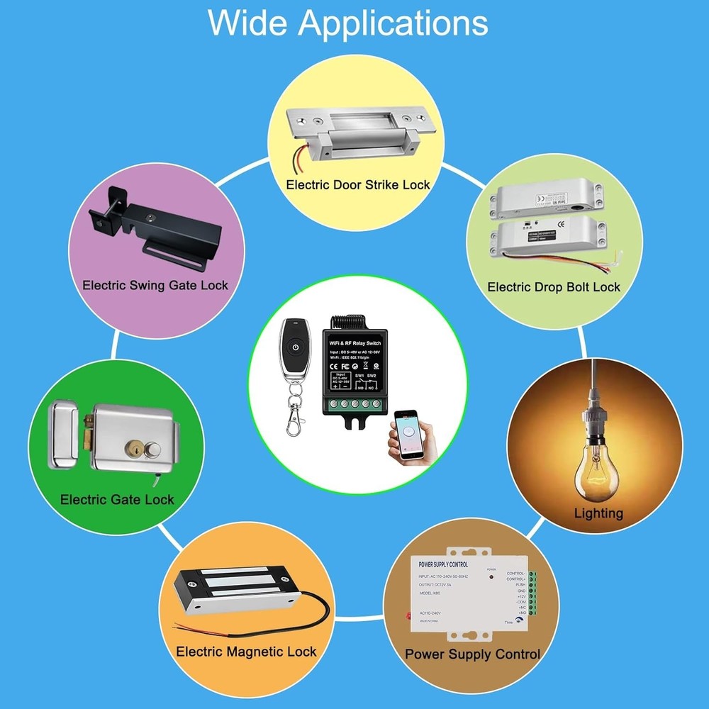 WiFi RF Wireless Remote Switch for Electric Lock Door Access Control