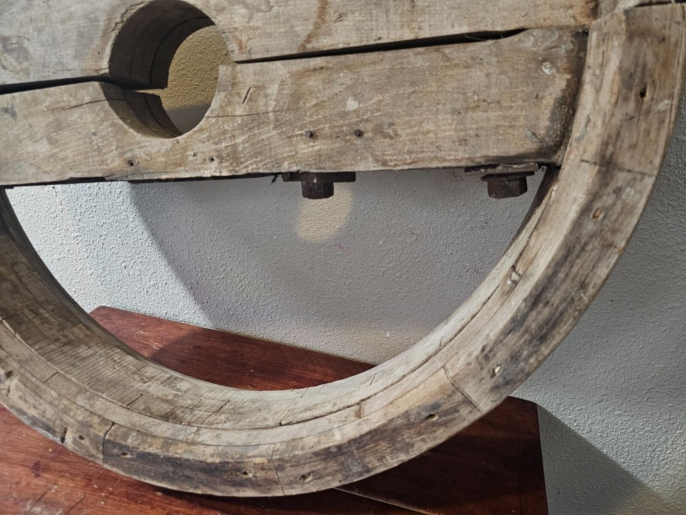 Antique 26" Split Wood Industrial Pulley